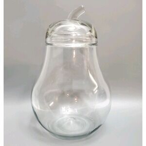 Vintage Anchor Hocking ◇ Contemporary Crystal Pear 9" Cookie ◇ Apothecary Jar